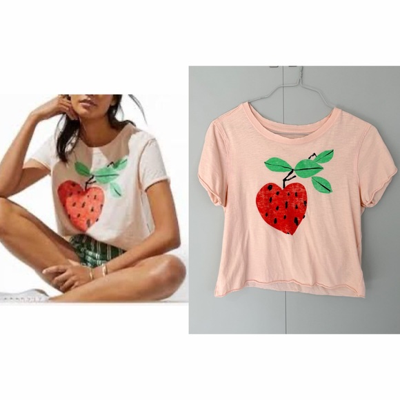 Anthropologie Tops - MAEVE x ANTHROPOLOGIE Strawberry Graphic Short Sleeve Tee